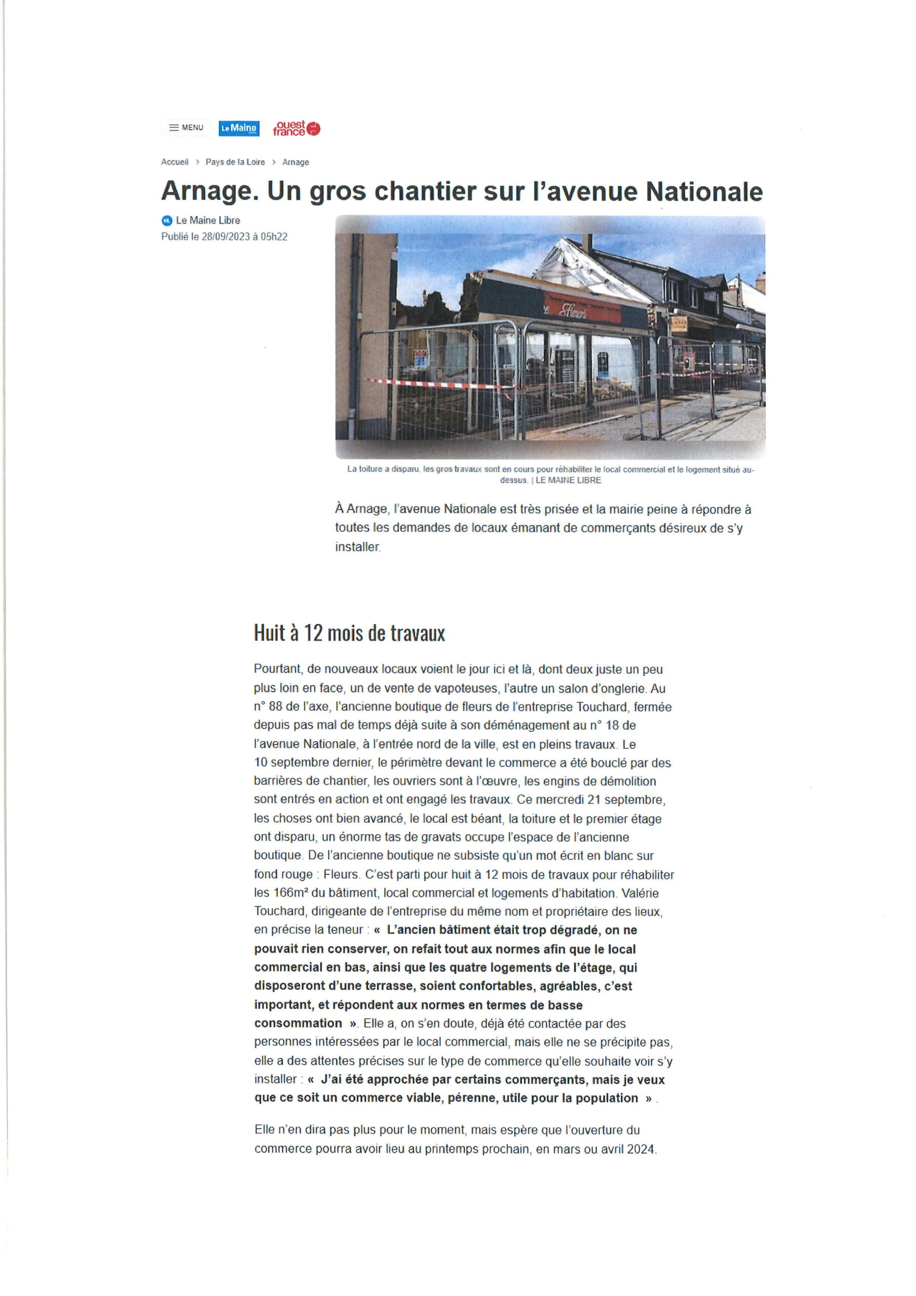 Commerce et logements Arnage